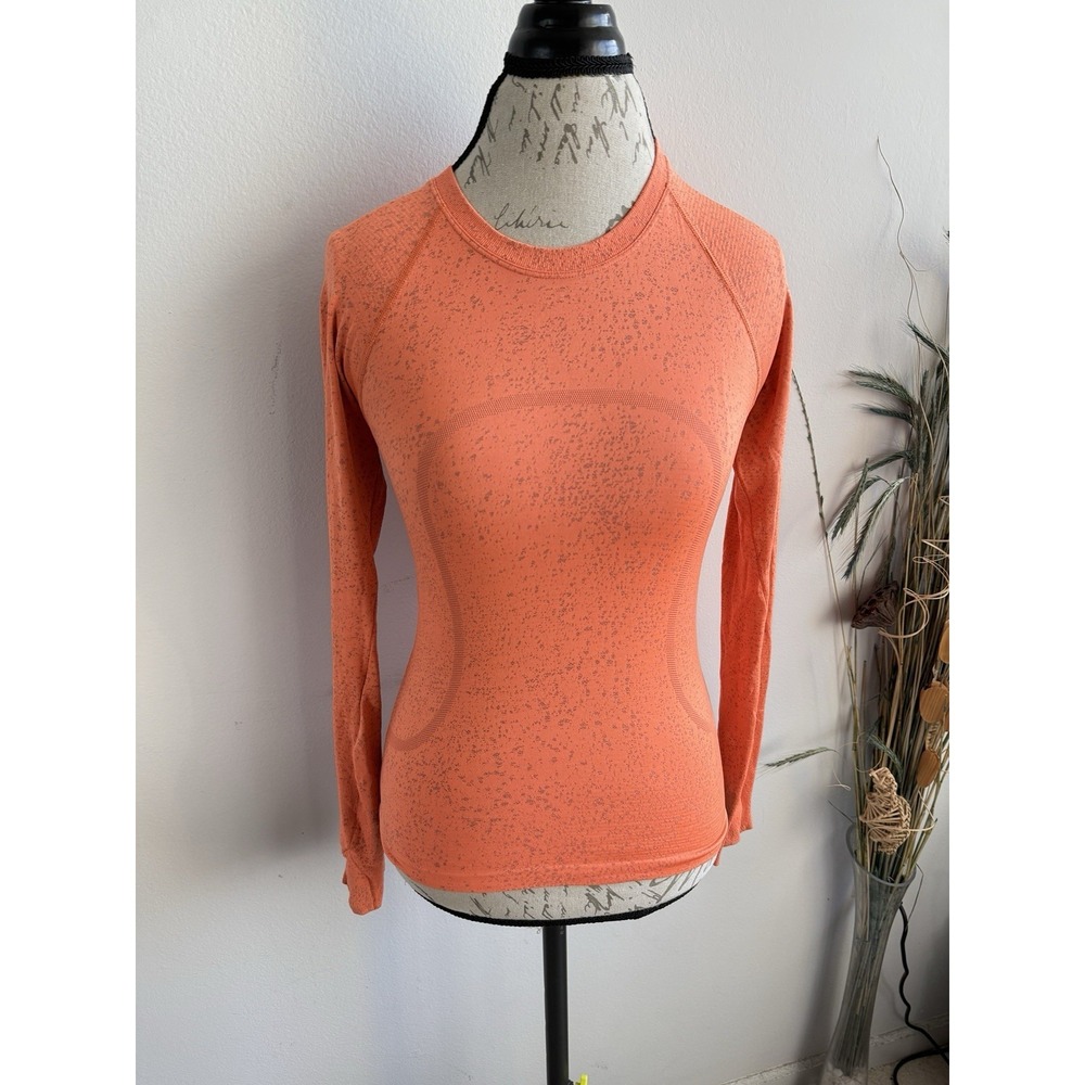 Lululemon Swiftly Tech Long Sleeve 2.0 Race Distorted Noise Orange Size 4